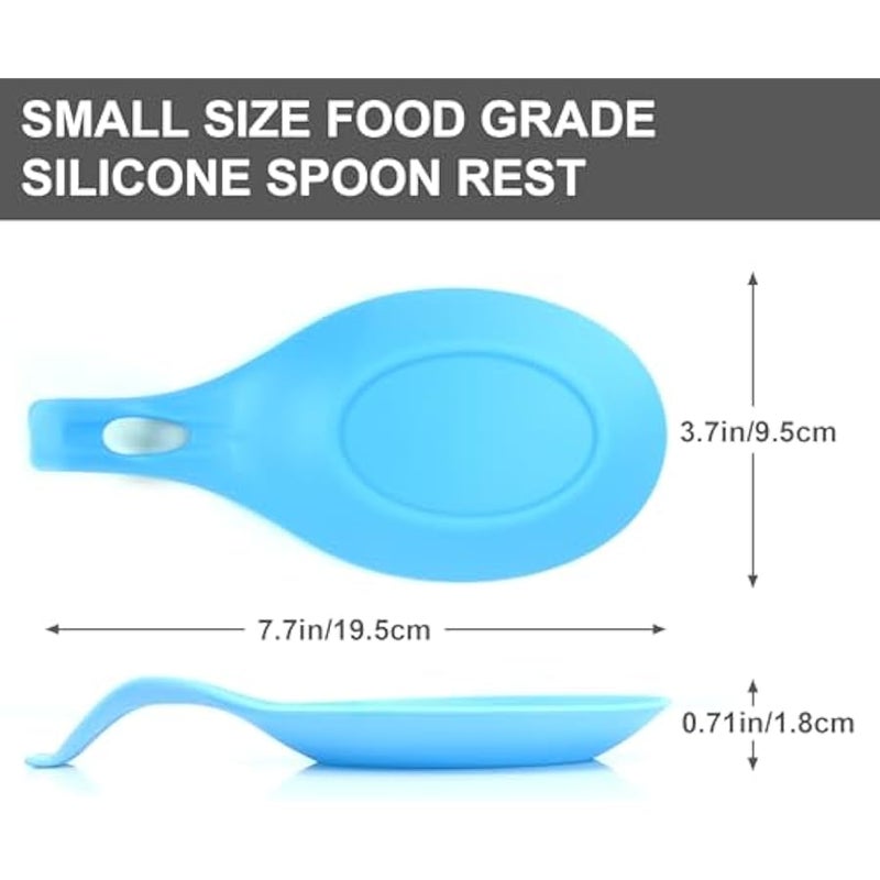 مسند ملاعق لسطح الموقد من تروسكايج، 5 قطع من حامل ملاعق سيليكون صغير لطاولة المطبخ، مسند ملاعق القهوة، حامل ملاعق طبخ مقاوم للحرارة، ادوات مطبخ مثالية، مغارف - Image 2